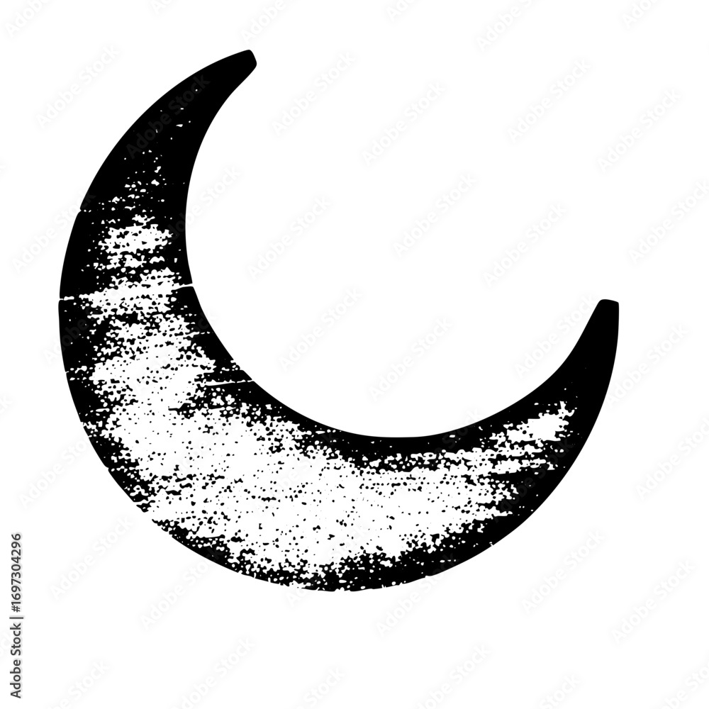 Poster vector minimalist moon with distressed texture.