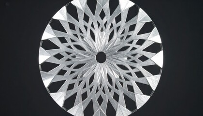 Silver Radial Disc Pattern with Crisp Highlights
