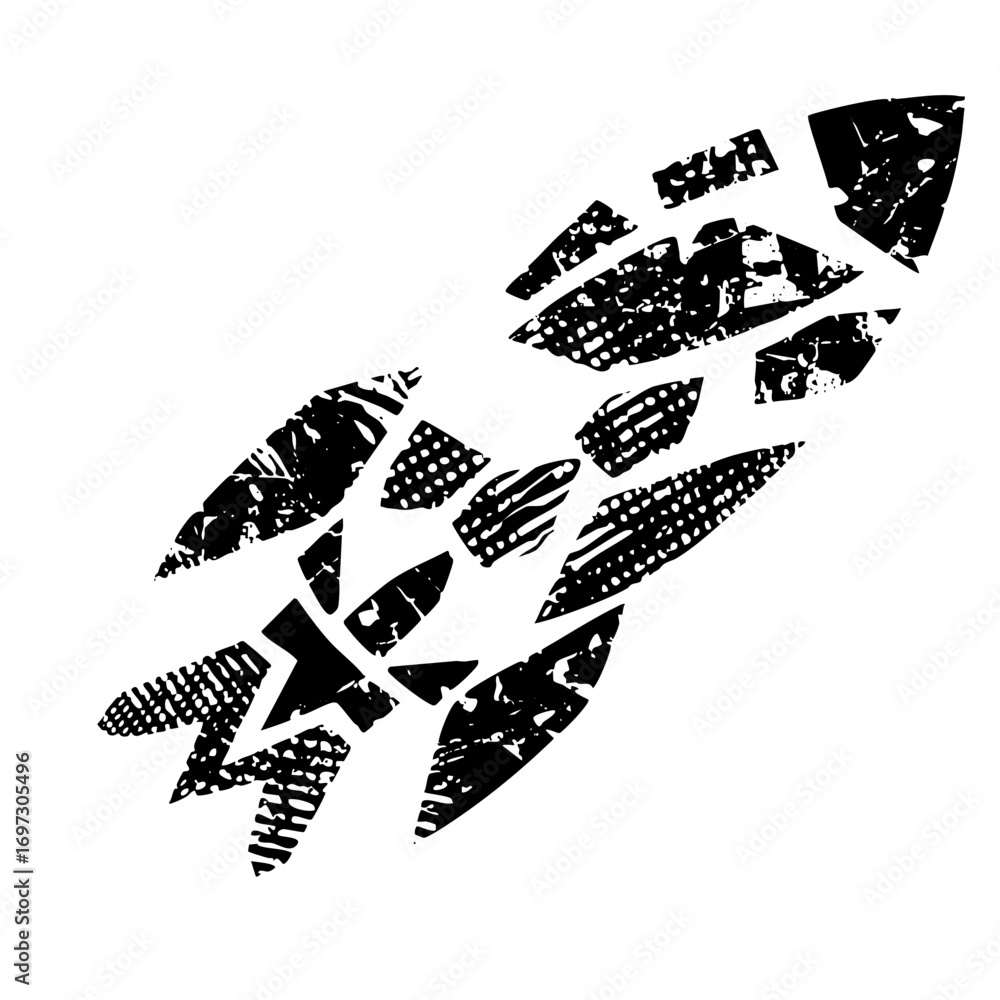 Aufkleber vector abstract ship with fragmented shapes.