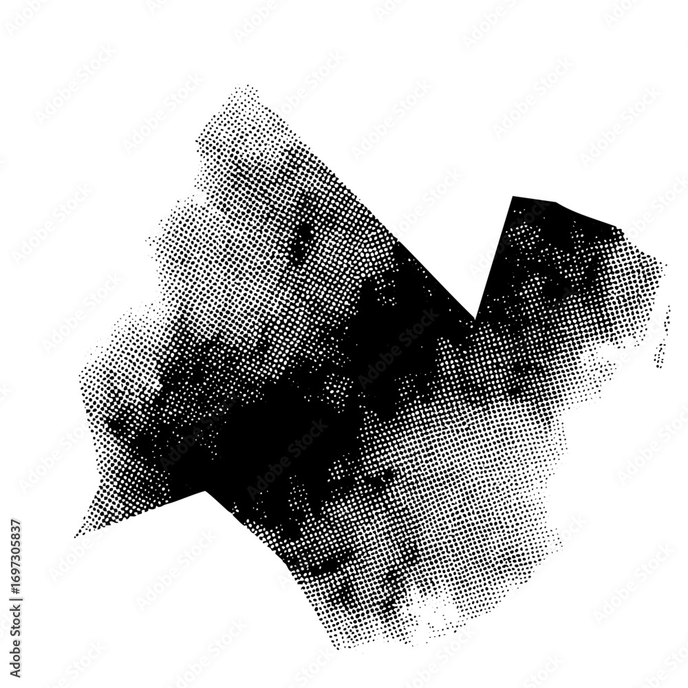 Poster vector abstract halftone shapes create a dynamic layered composition.