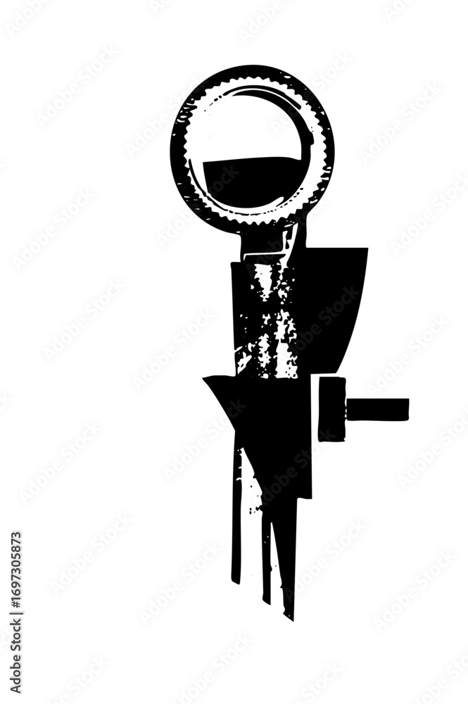 Poster Vector Abstract can opener with dripping liquid.