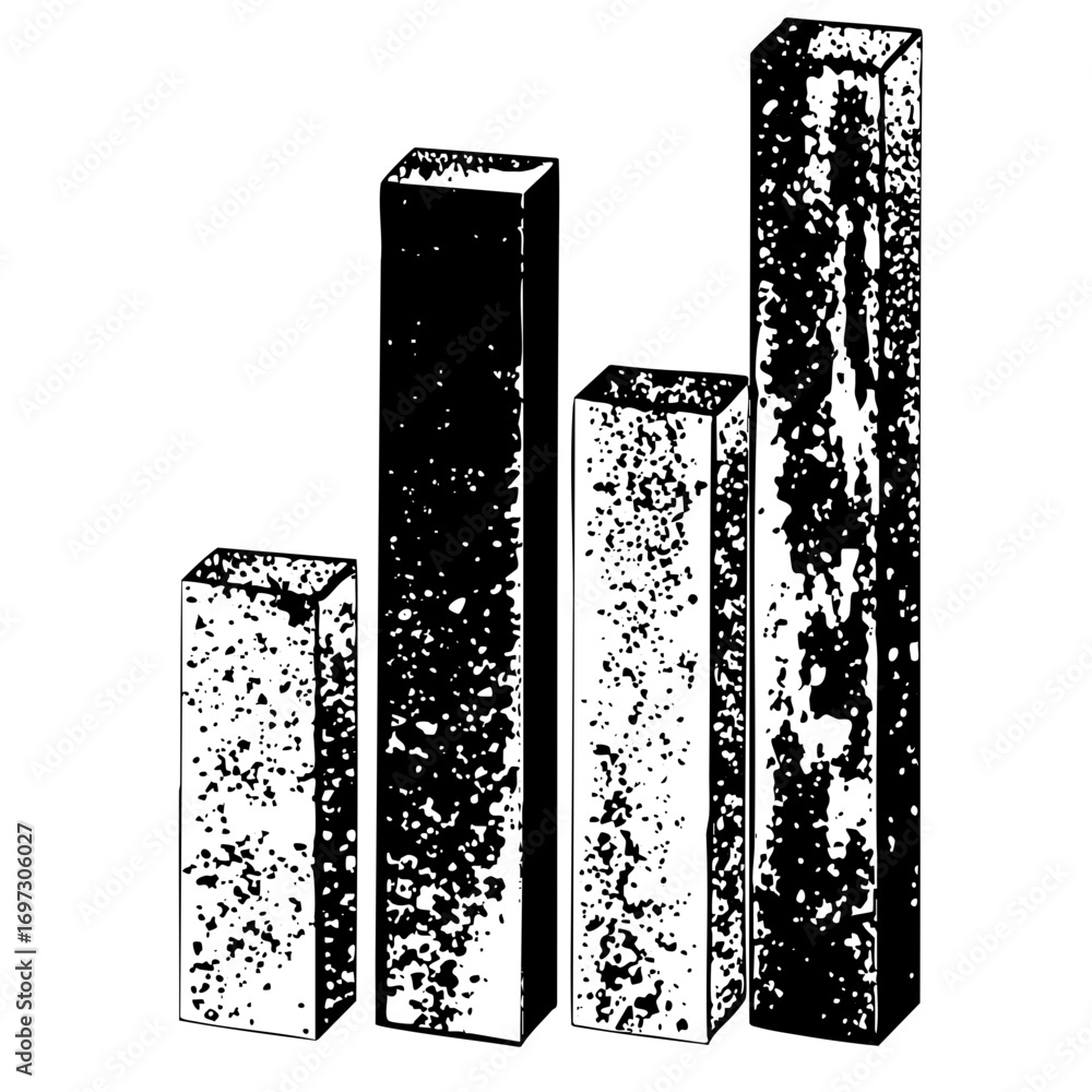 Leinwandbilder vector geometric rectangular prisms illustrate a data visualization concept.