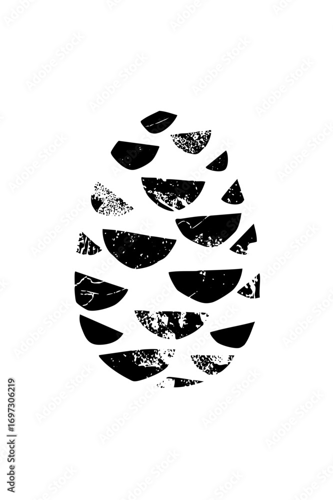 Aufkleber vector abstract pinecone with textured scales.