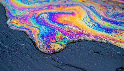 Rainbow Oil Slick Macro Photography