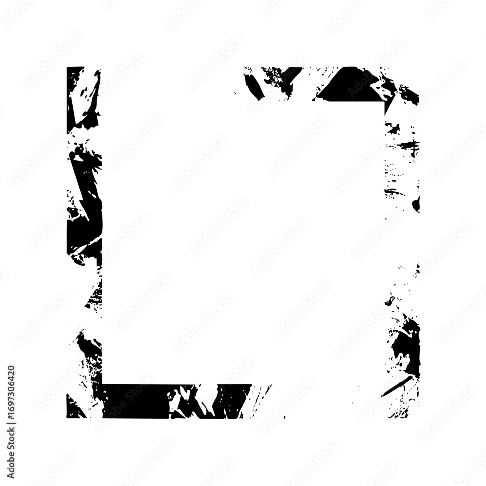 Poster vector abstract square frame with distressed edges.