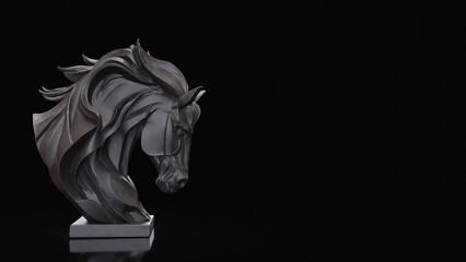 The Black House Bust for Business concept 3d Rendering.