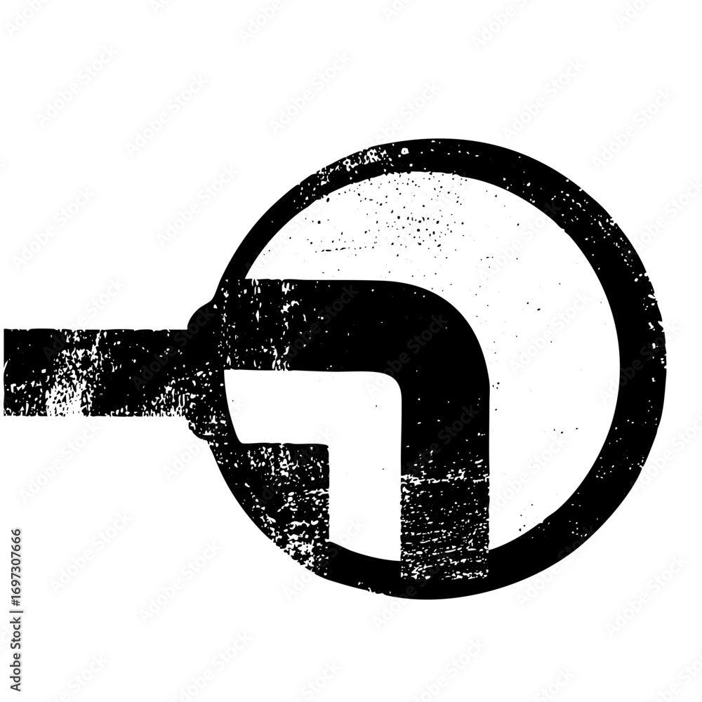 Poster vector abstract circular arrow with distressed texture.