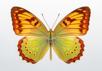 Obraz premium Vibrant tropical butterfly with colorful outstretched wings
