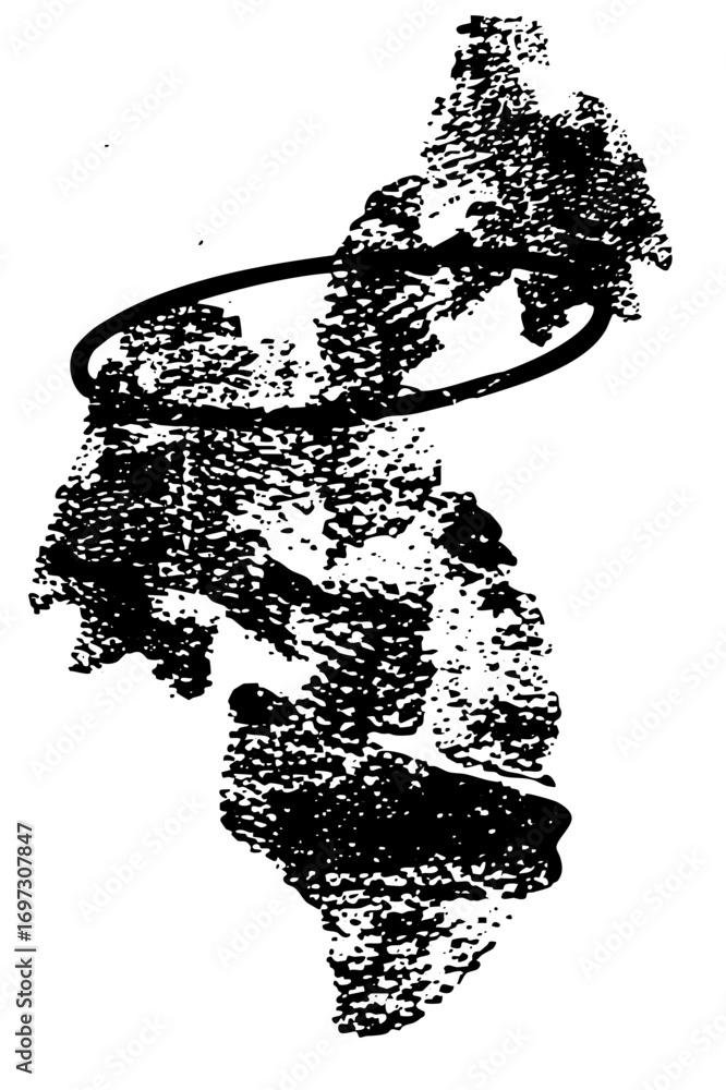 Poster vector astronaut figure orbits a circular ring in a stylized .