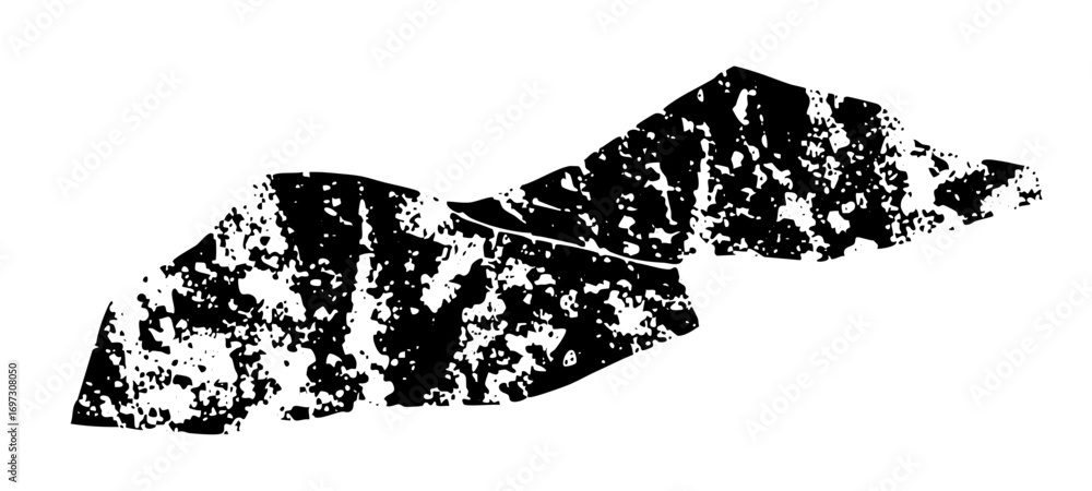 Poster vector abstract mountain range with textured distressed effect.