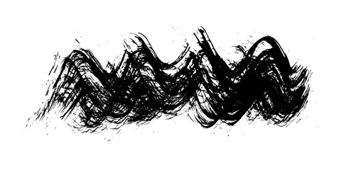 Set of wavy horizontal lines. Marker hand-drawn line border set and scribble design elements. Lines hand drawn paint brush stroke. grunge brushes, hand drawn ink strokes draw, vector illustration.
