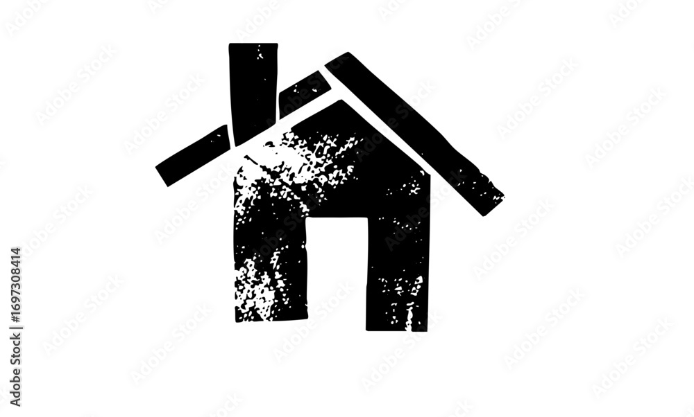 Poster vector abstract house with distressed texture.