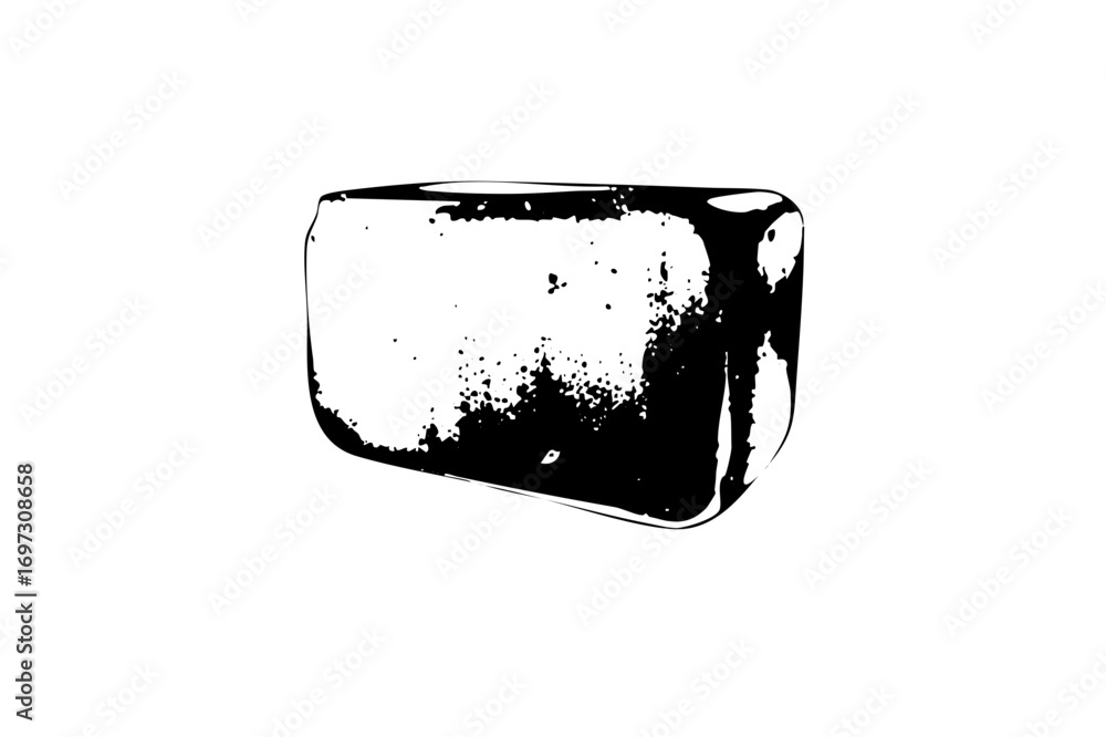 Poster vector abstract rectangular prism with textured edges.