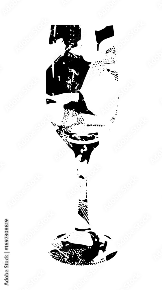 Poster vector abstract silhouette of a person in dynamic pose.