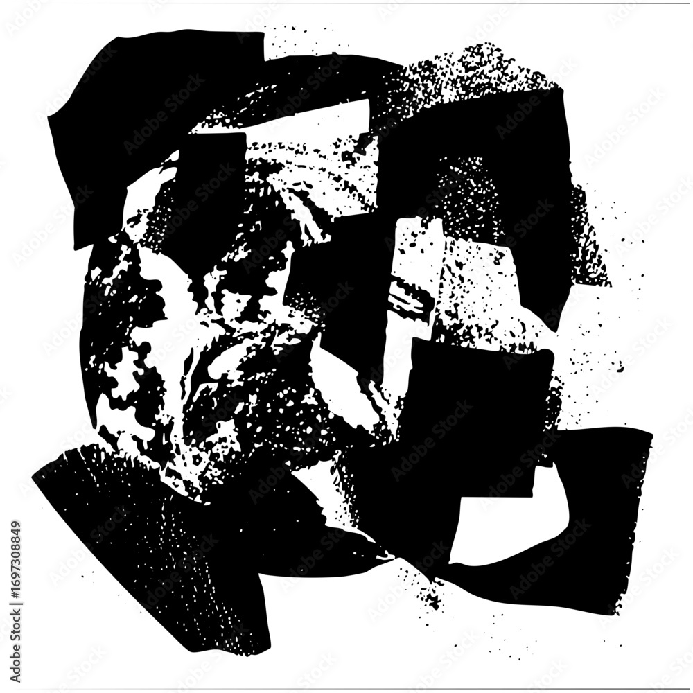 Aufkleber vector abstract black shapes create a dynamic fragmented composition.