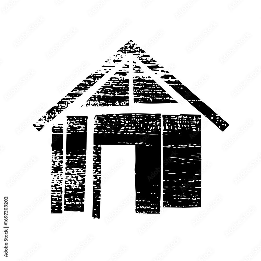 Poster vector rustic house with distressed texture