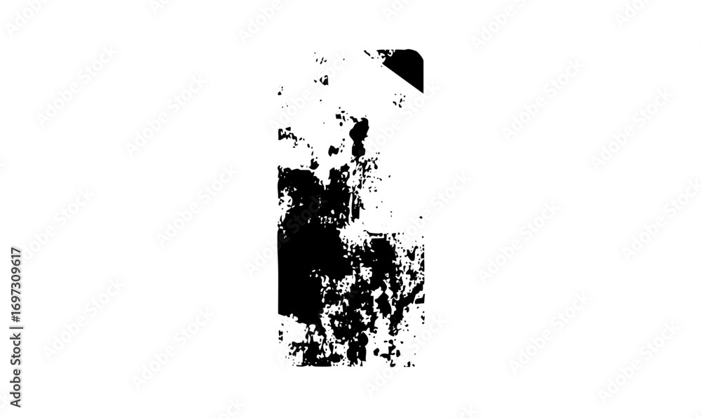 Aufkleber vector abstract black element with jagged edges and a clipped corner.