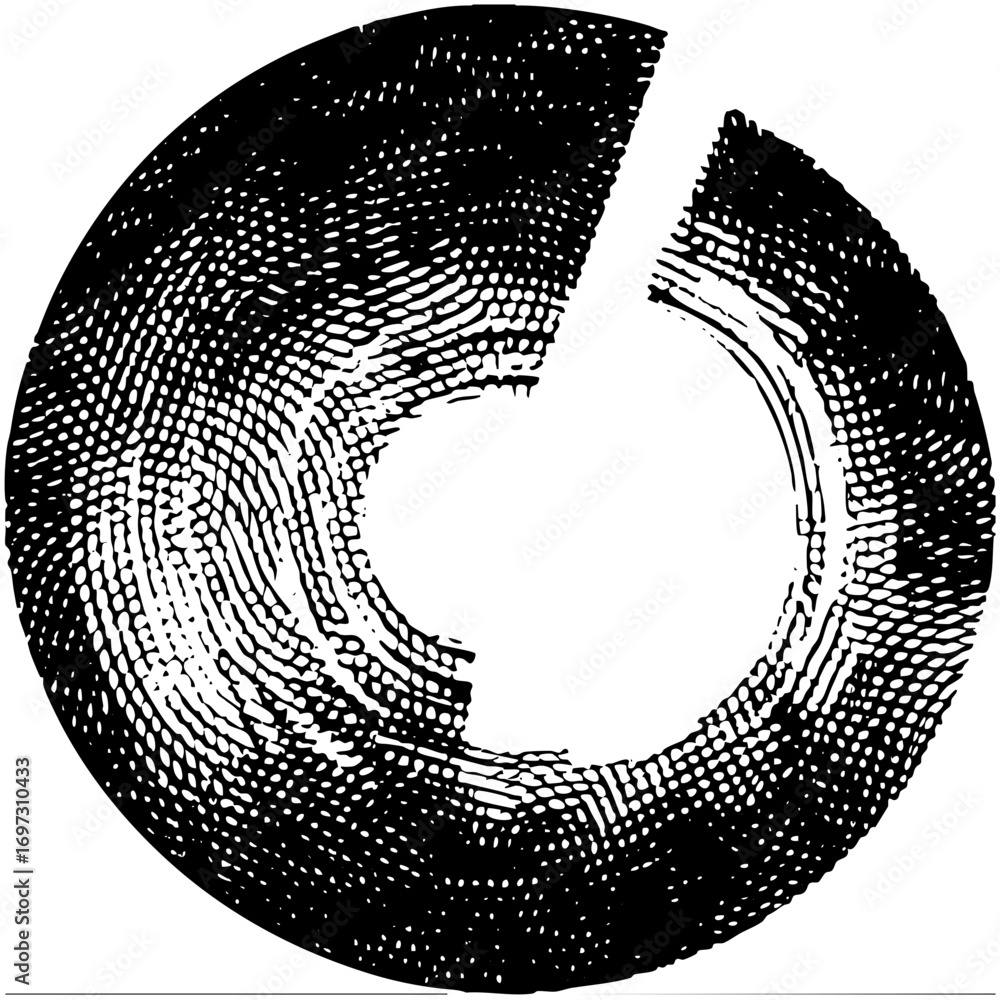 Poster vector abstract circular features a textured fragmented ring .