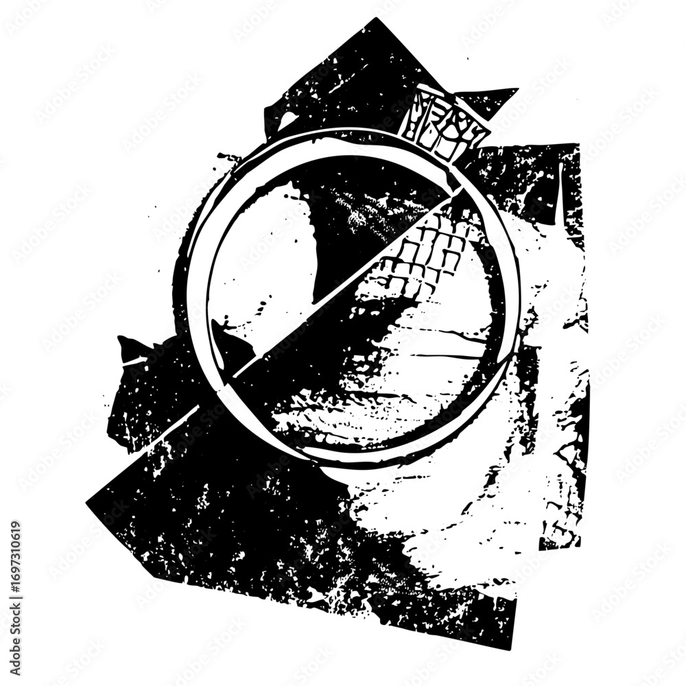 Aufkleber vector abstract portrait with circular and geometric shapes.