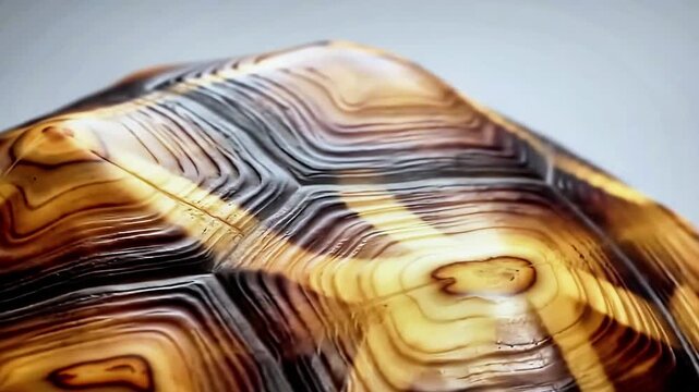 Closeup of a Turtle Shell Showing Detailed Pattern and Texture with Soft Lighting
