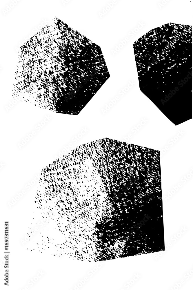 Poster vector geometric cube shapes showcase abstract disintegration .