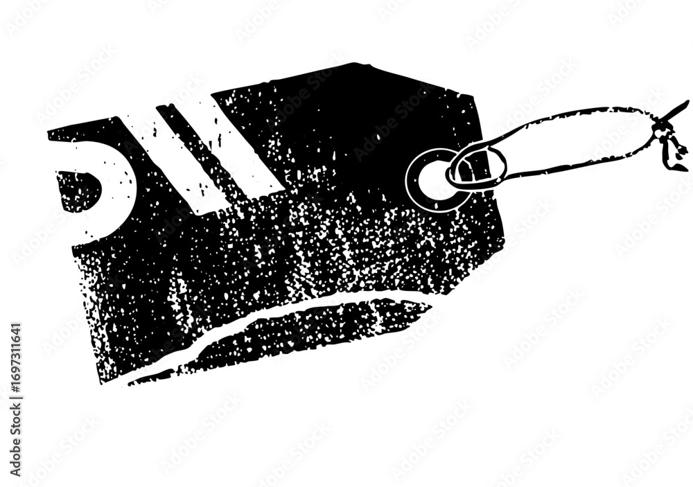 Poster vector price tag with string and metal fastener