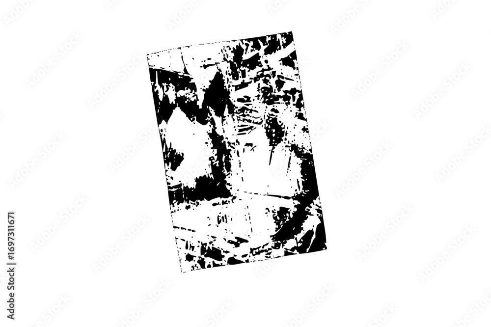 Poster vector abstract distressed rectangular shape with fragmented interior.
