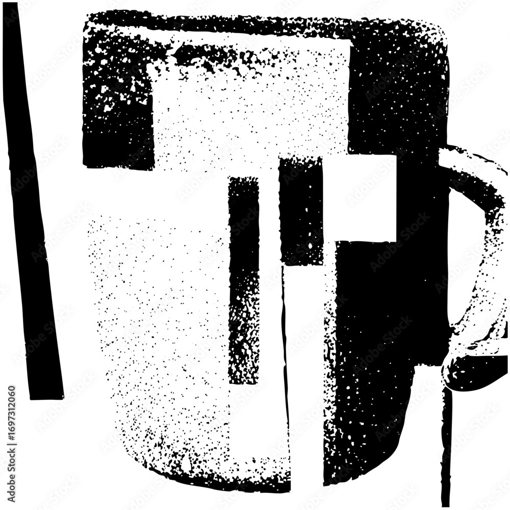 Poster vector abstract letter t with a handle .