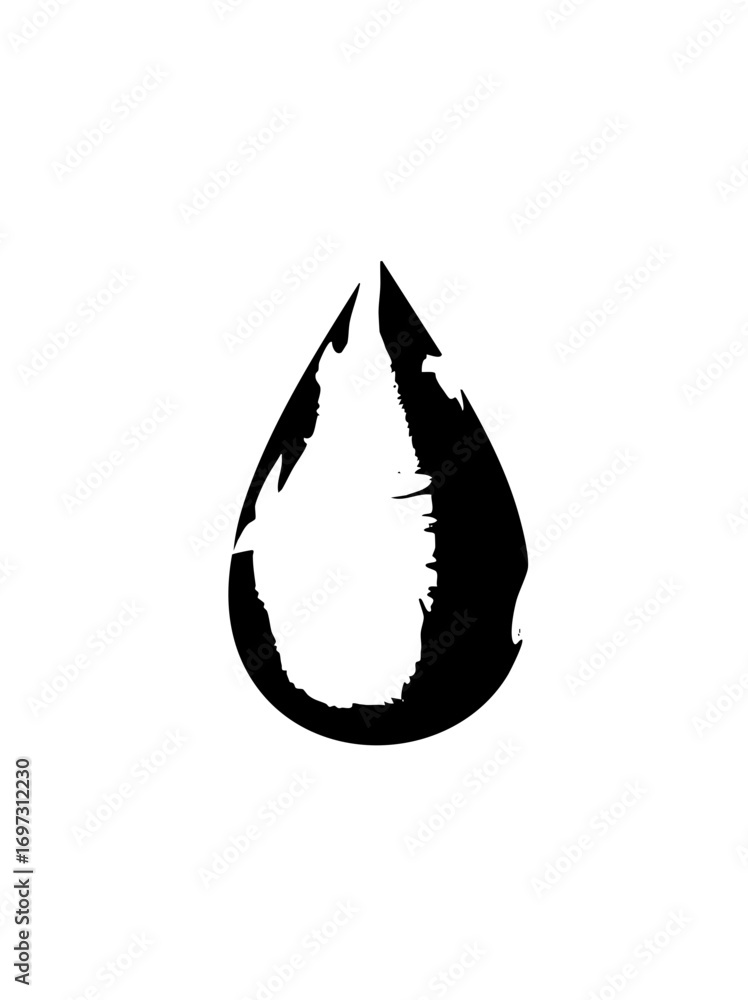 Aufkleber vector abstract droplet shape with jagged edges in black vector .