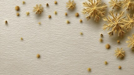 Textured Paper Background with Embossed Gold Snowflake