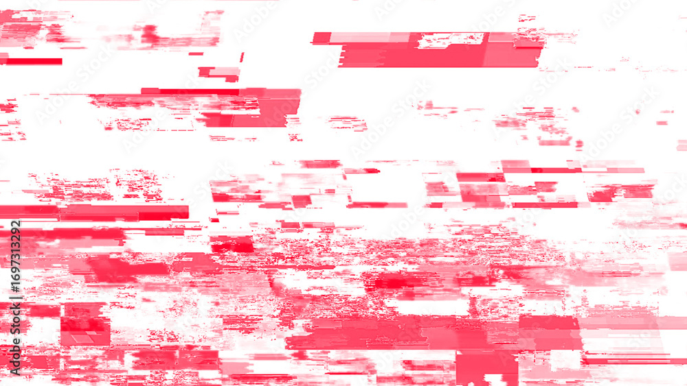Wall mural retro vhs glitch banner with color pixel distortion on transparency. techno glitch style backdrop. g