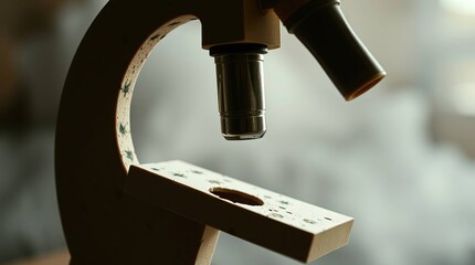 Wooden Microscope Closeup.