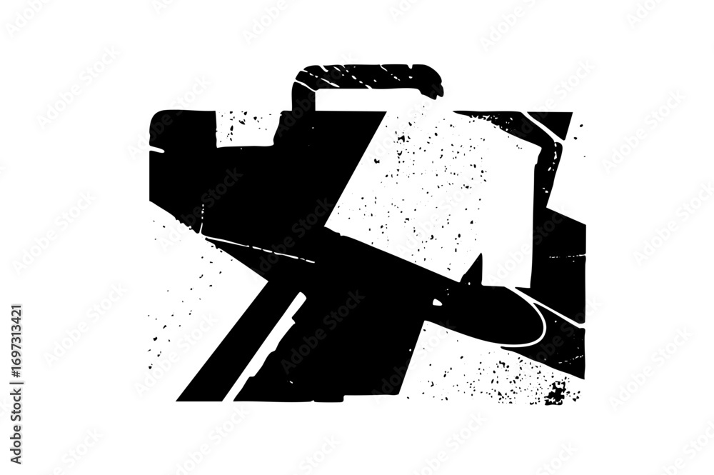 Poster vector abstract vector of a stylized figure with a tool.
