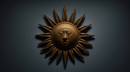 Wooden Sun Sculpture.