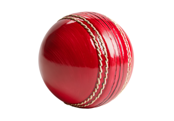  cricket ball with a red color on a transparent background
