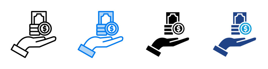 Pay icon set multiple style collection