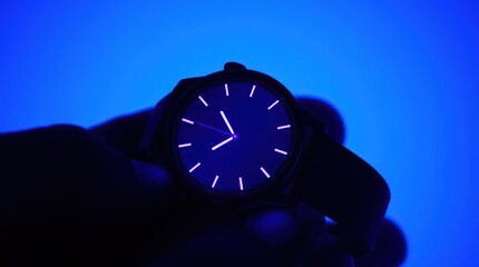 Wristwatch Time Neon Blue.