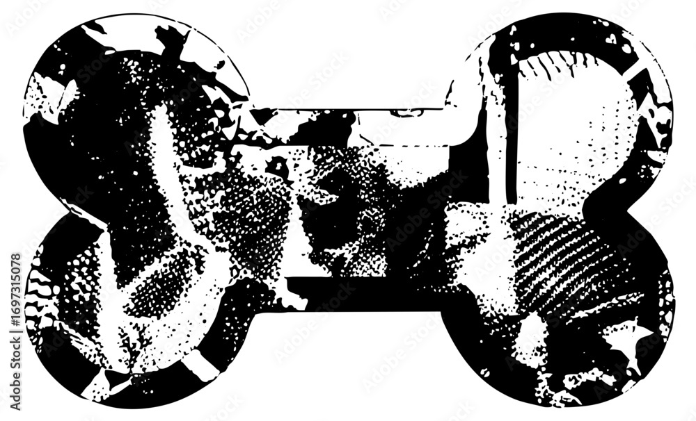 Poster vector stylized gamepad controller with dotted texture.