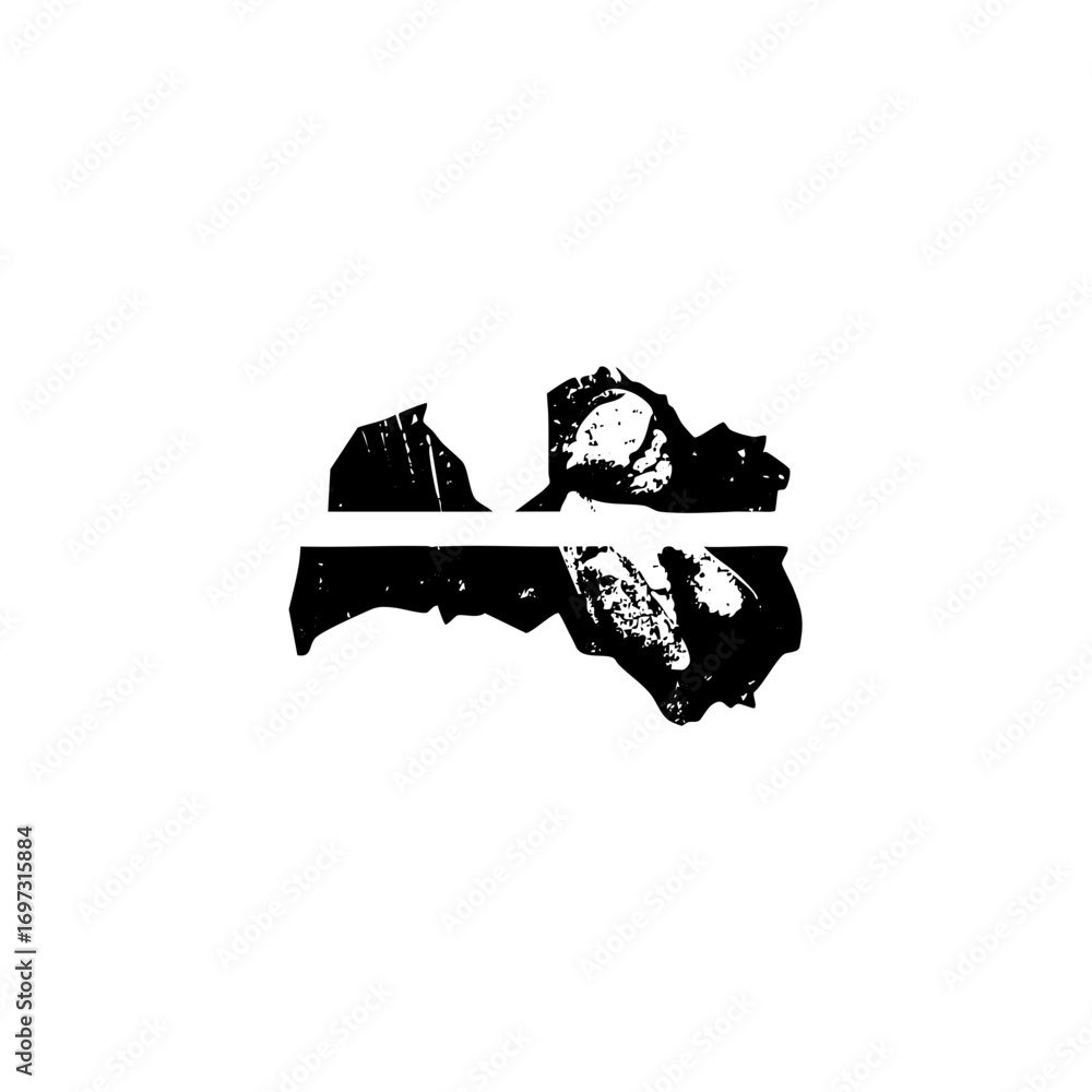Aufkleber vector abstract mountain range with textured shapes.