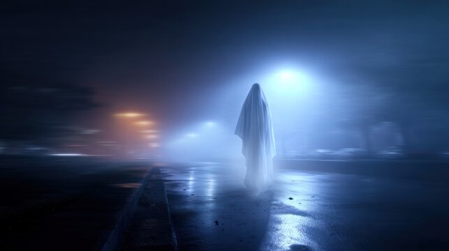 Fototapeta Foggy night figure