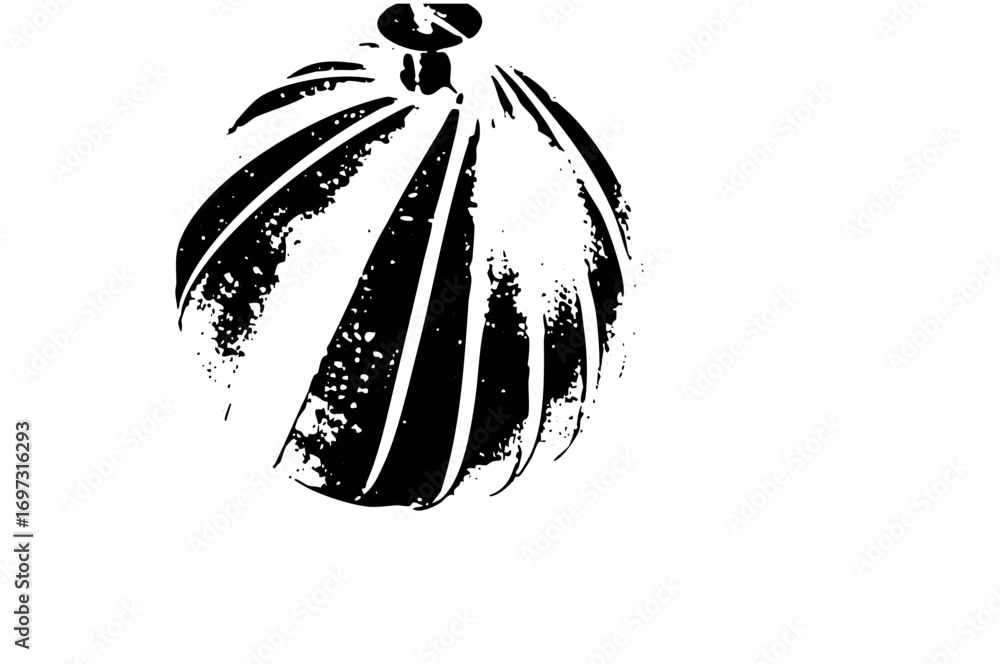 Poster vector abstract pumpkin with a rustic textured style.