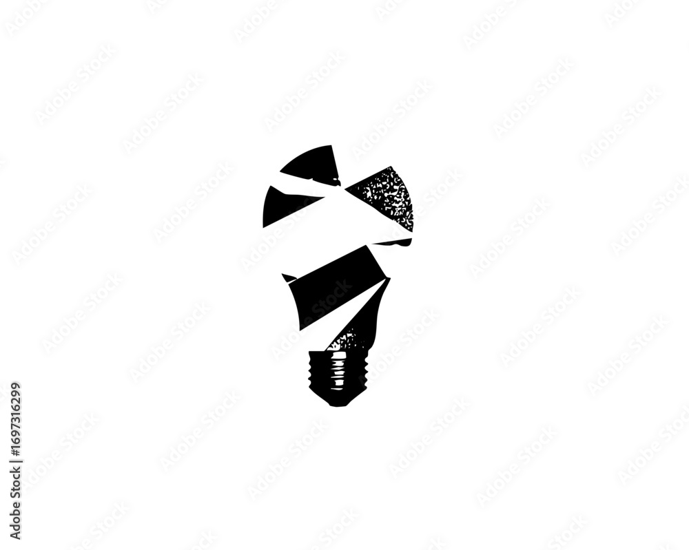 Poster vector abstract zebra head with fragmented shapes.