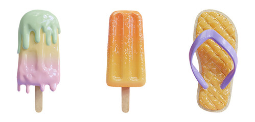 Colorful Ice Cream Pops and a Flip Flop Summer Vibes in Delight