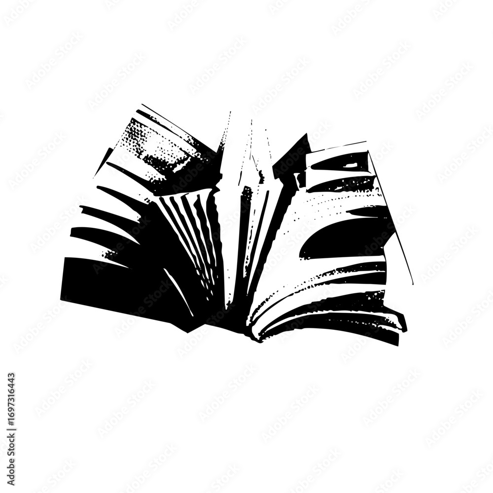 Poster vector open book with dynamic pages