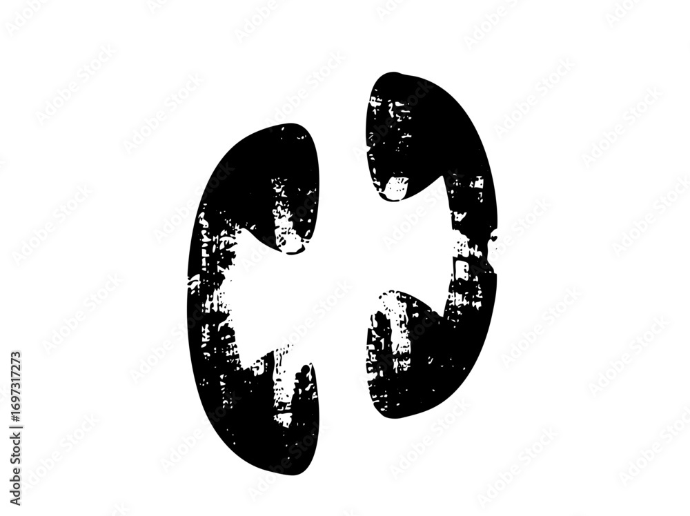 Poster vector abstract recycling symbol with distressed texture.