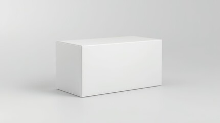 Minimalist White Box on White Background for Product Mockup.