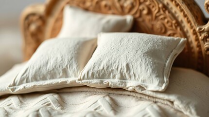 Miniature Bed with Pillows.