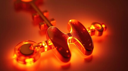 Golden Key Abstract Design.