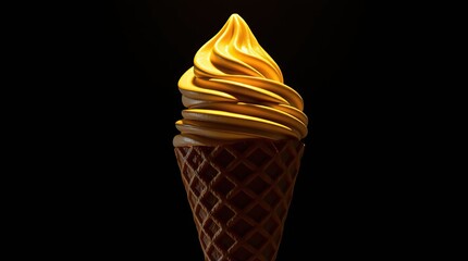 Golden Ice Cream Cone.