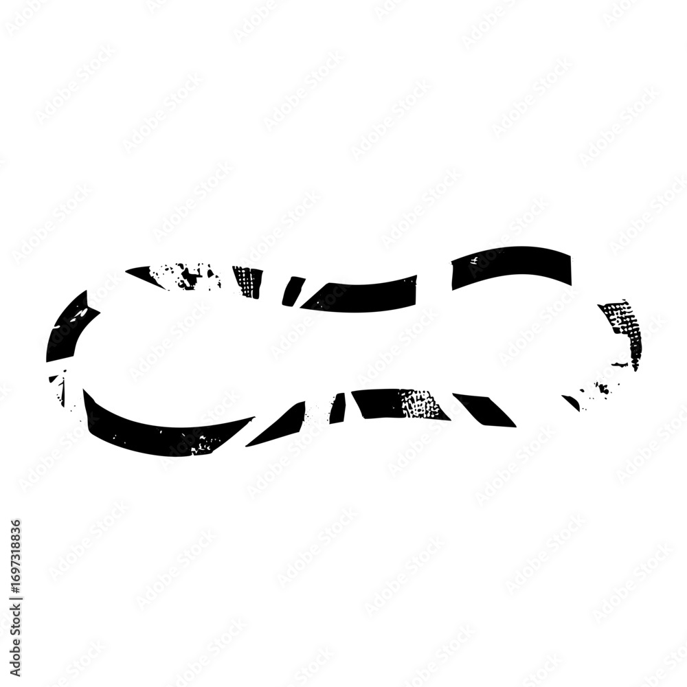 Poster vector abstract black element resembling a fragmented letter c.